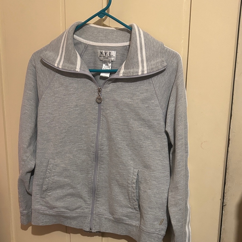 New York Laundry Light Gray Kids Zip-Up Hoodie
